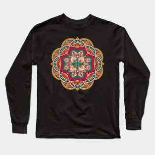 Colorful Mandala, mandala-design, mandala-art, geometric, abstract, mandala and spirituality, colorful, rainbow, mandala pattern, mandala flower patterns, Flower Mandala ,Spirituality Long Sleeve T-Shirt